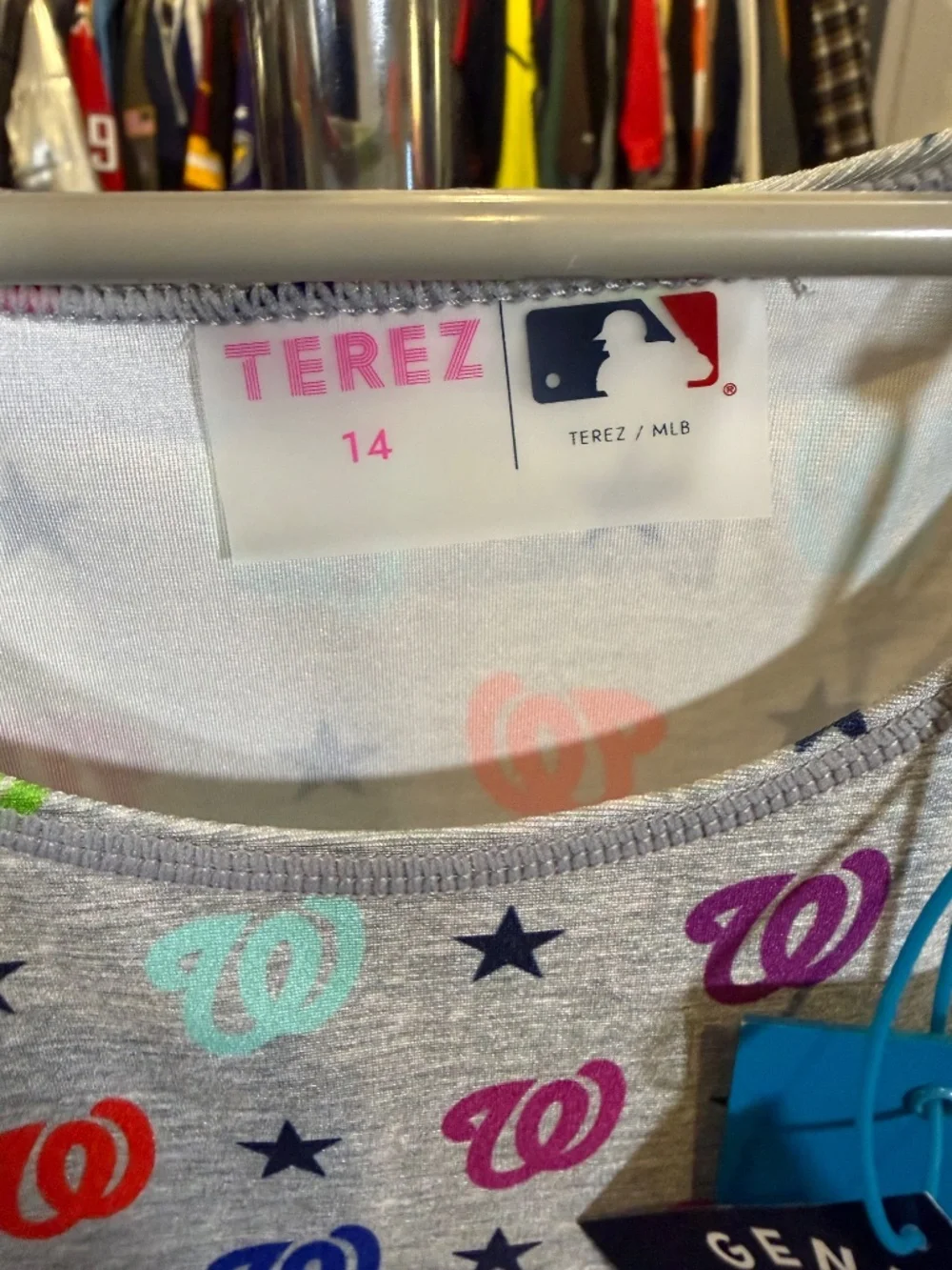 Terez x MLB Washington Nationals Rainbow Logo Skater Dress Girls Size 14 NWT